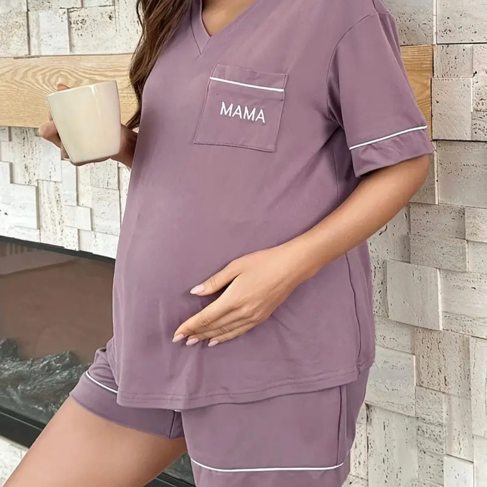 Women's Maternity Pajama Set in Lavender